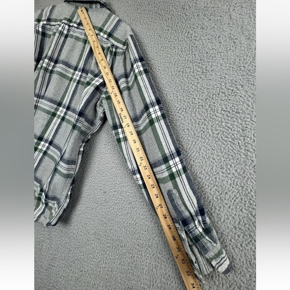 Old Navy Shirt Mens L Gray Vintage Flannel Regular Fit Button Down Long Sleeve - Picture 5 of 7